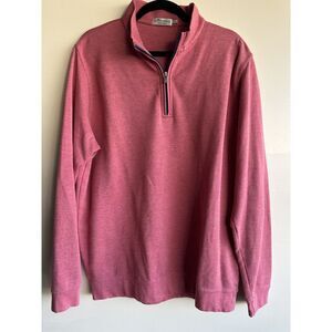 Peter Millar Crown Comfort 1/4 Zip Pullover Men’s Large Pink Cotton Sweater